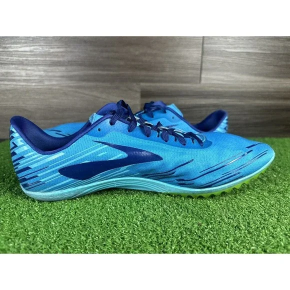 Brooks Mach 18 Men's Track Field Running Racing Shoes Sz 10.5 Blue Yellow - Picture 2 of 8